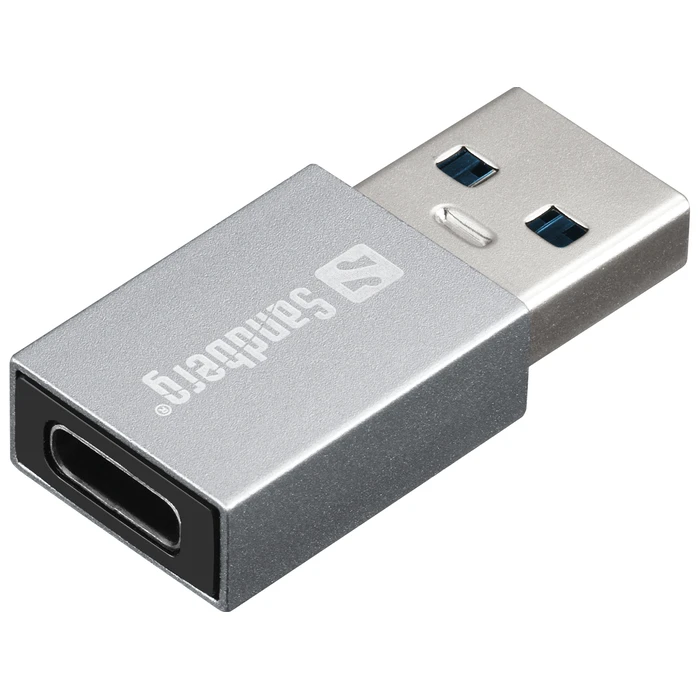 Sandberg Μετατροπέας USB-A male σε USB-C female Ασημί