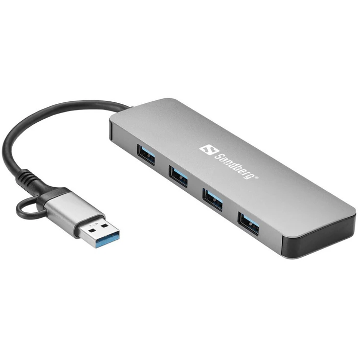 Sandberg USB Hub 4-Port USB 3.0 with USB-A Connection Grey