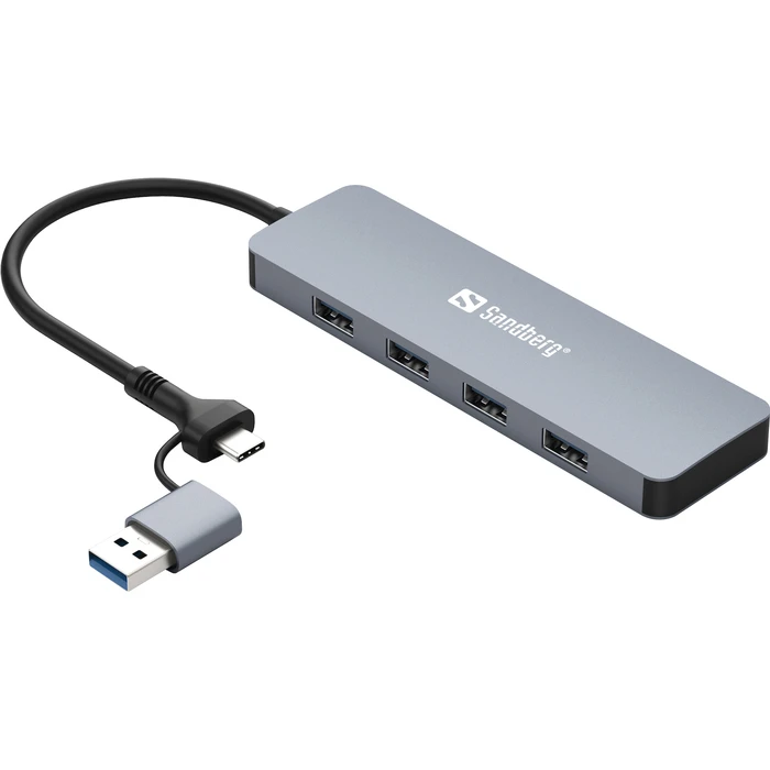 Sandberg USB Hub 4-Port USB 3.0 with USB-A Connection Grey