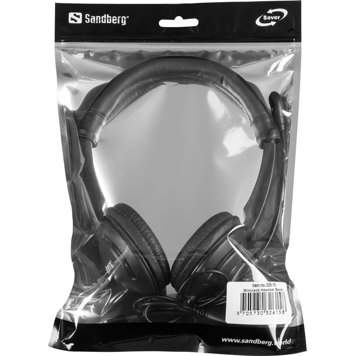 Sandberg MiniJack Headset Saver On Ear Multimedia Ακουστικά με μικρόφωνο και σύνδεση 3.5mm Jack