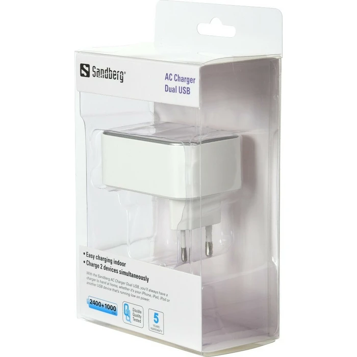 Sandberg Adapter Charger Dual USB Multicolor 440-57
