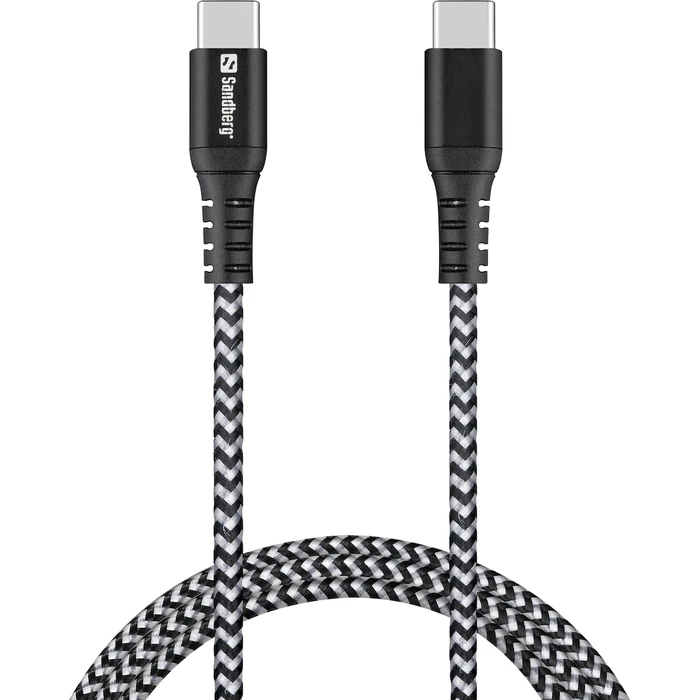 Sandberg Καλώδια Δικτύου Survivor Braided USB 2.0 Cable USB-C male - USB-C 100W PD White 1m