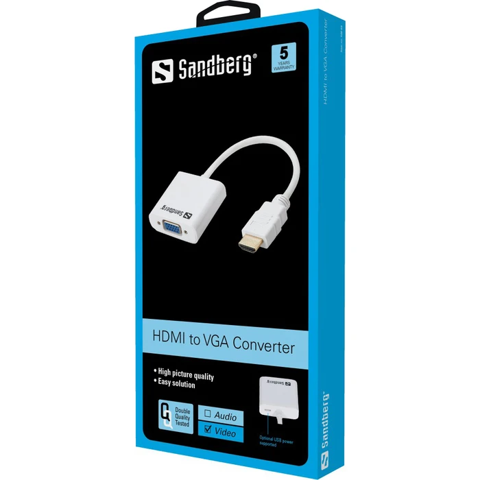 Sandberg Μετατροπέας HDMI male σε VGA female Λευκό