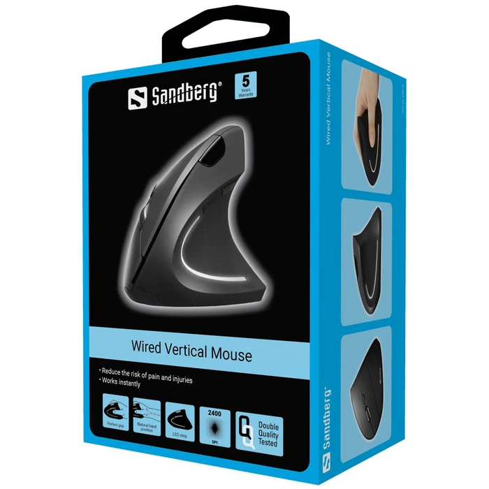 Sandberg Mouse Ergonomic Vertical Wired Black