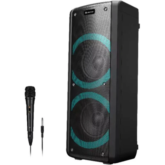 Συστήματα all-in-one Denver BPS-352 Bluetooth party speaker με USB, microSD, AUX, FM radio και 2 είσοδοι μικροφώνου, μαύρο