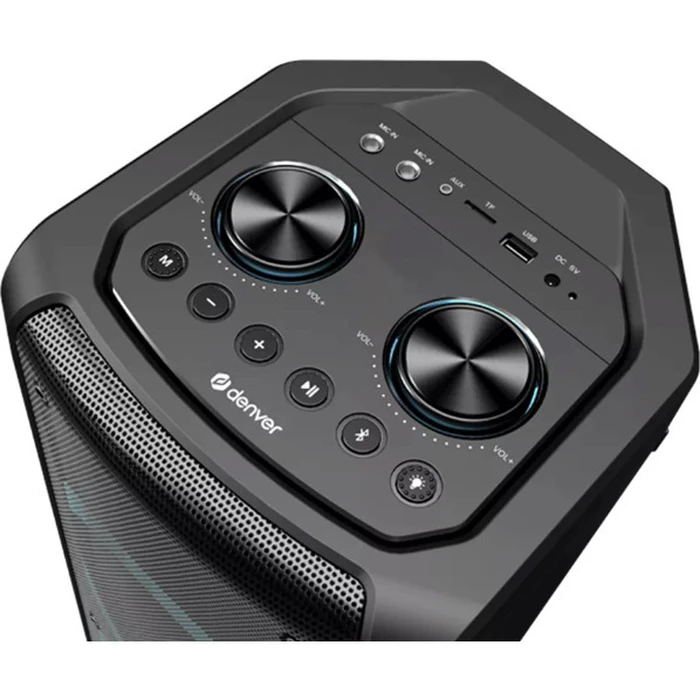 Συστήματα all-in-one Denver BPS-352 Bluetooth party speaker με USB, microSD, AUX, FM radio και 2 είσοδοι μικροφώνου, μαύρο