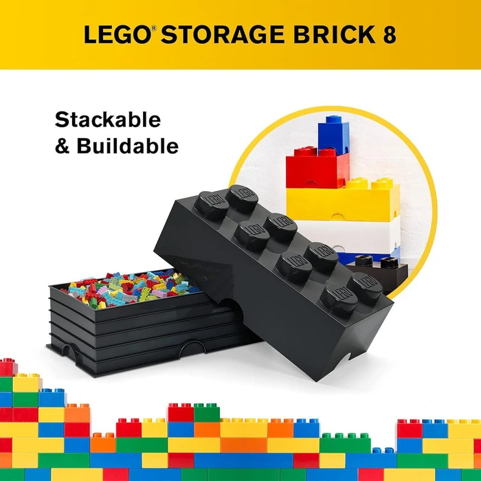 Lego Κουτί Αποθήκευσης Brick 8 - Μαύρο