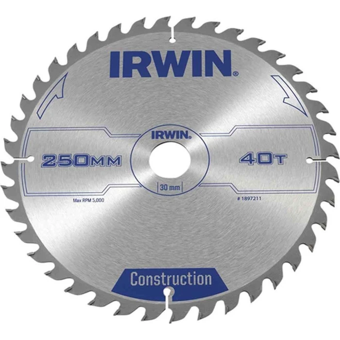 Irwin CSB Δίσκος Κοπής Ξύλου 250mm 40 Δόντια (1897211)