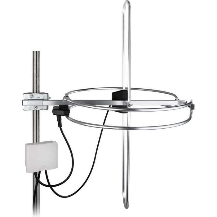 Maximum TV Base External Television Antenna Silver Coaxial Cable Connection
