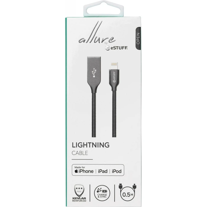 eSTUFF USB A to Lightning Cable 0.5 m