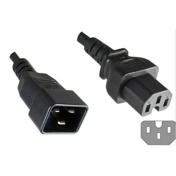 Microconnect Power Cord IEC C20 to IEC C15 1.8m Black (PE152018)
