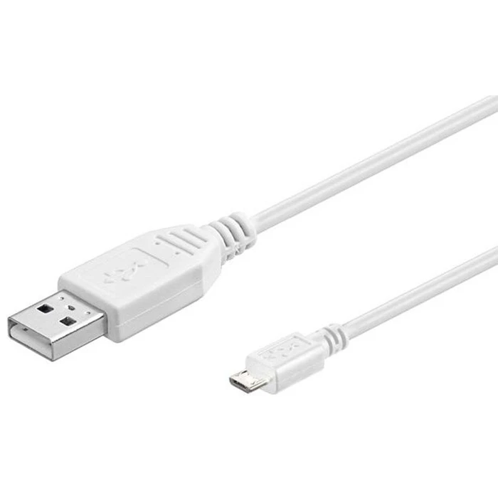 Microconnect USB A to Micro USB B Cable, USB 2.0, White, 0.15 m (USBABMICRO0,15W)