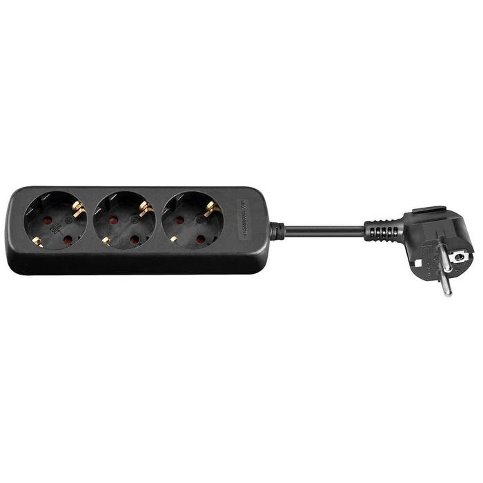 MicroConnect 3-way Schuko Power Strip with Switch and 1.5m Cable - Black