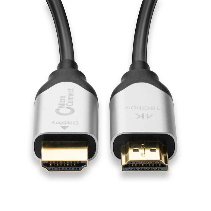 MicroConnect Network Cables HDMI 2.0 Premium High Speed 4K 60Hz HDR Cable Male to Male 50m Black