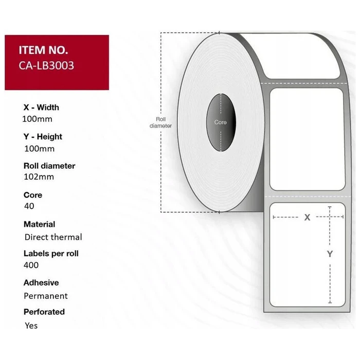 Capture Self Adhesive Labels White 100x100mm 400 pcs
