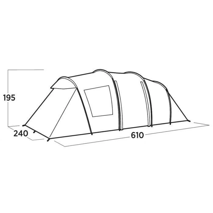 Easy Camp Twin 6 Σκηνή Camping Πράσινη 4 Εποχών για 6 Άτομα 610x240x195 εκ.