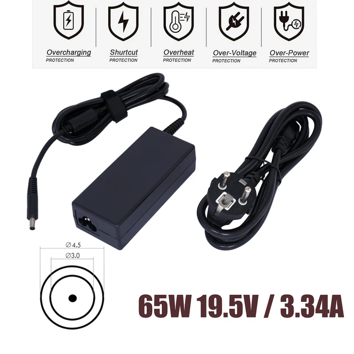 Dell Φορτιστής Laptop 65W 19.5V 3.34A με Αποσπώμενο Καλώδιο Τροφοδοσίας 928G4
