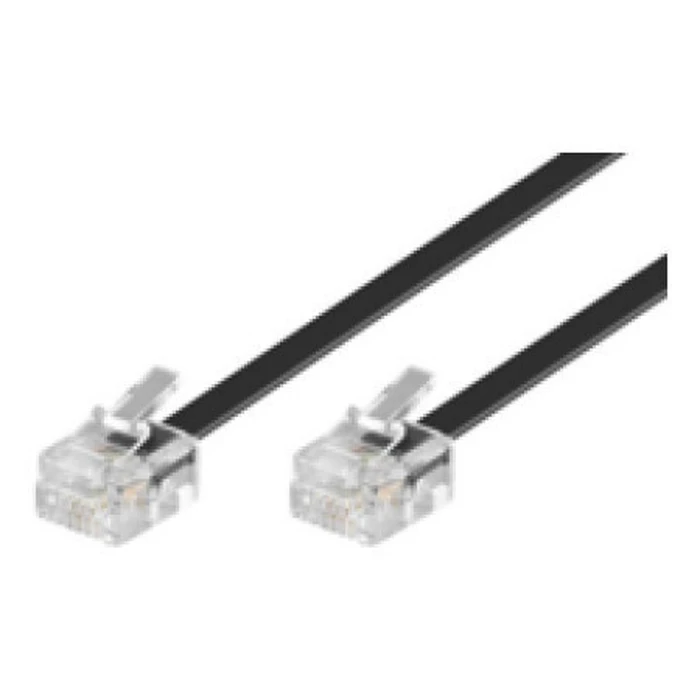 MicroConnect Flat Τηλεφωνικό Καλώδιο RJ11 6P4C 2m Μαύρο