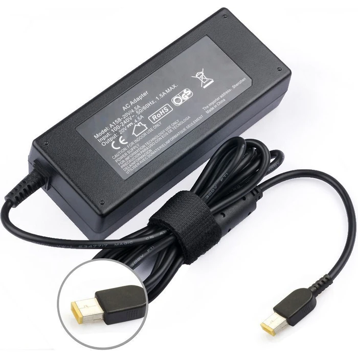 CoreParts Laptop Charger 90W 20V 4.5A for Lenovo with Detachable Power Cable MBA1089