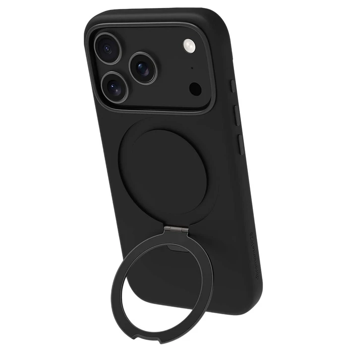 dbramante1928 Θήκη MagSafe Roskilde KickICON για iPhone 17 Pro Midnight - Μαύρη με Δαχτυλίδι/Βάση