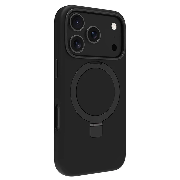 dbramante1928 Θήκη MagSafe Roskilde KickICON για iPhone 17 Pro Midnight - Μαύρη με Δαχτυλίδι/Βάση