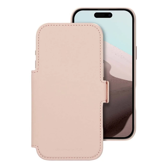 dbramante1928 Lynge MS ICON Wallet Case with Stand for iPhone 17 Pro - Pink Sand