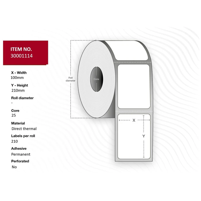 Capture 30001114 Αυτοκόλλητες Ετικέτες σε Ρολό 100 x 210 mm, 25 τμχ (κωδ. 30001114)