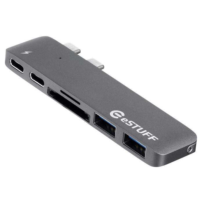 eSTUFF USB-C Slot-in Hub Pro Docking Station με Διπλό USB-C / USB-A 4K PD Γκρι