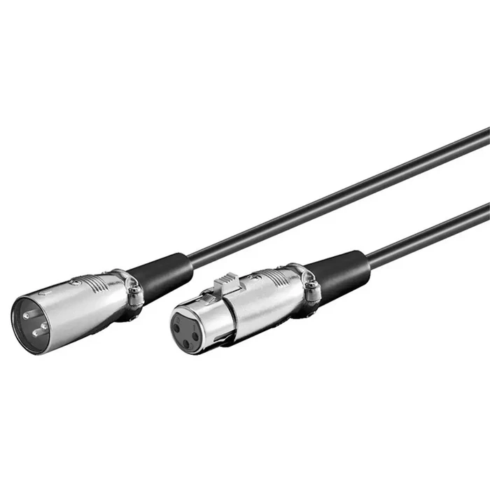 Microconnect XLR cable XLR 3-pin male to XLR 3-pin female, balanced, 0.5 m, Black