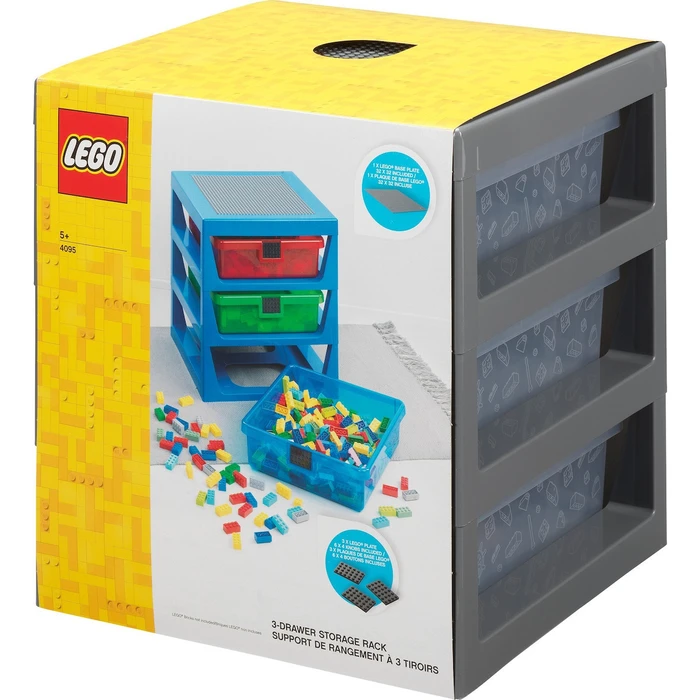 LEGO Πλαστικό Συρταράκι Γραφείου 3 Θέσεων Γκρι