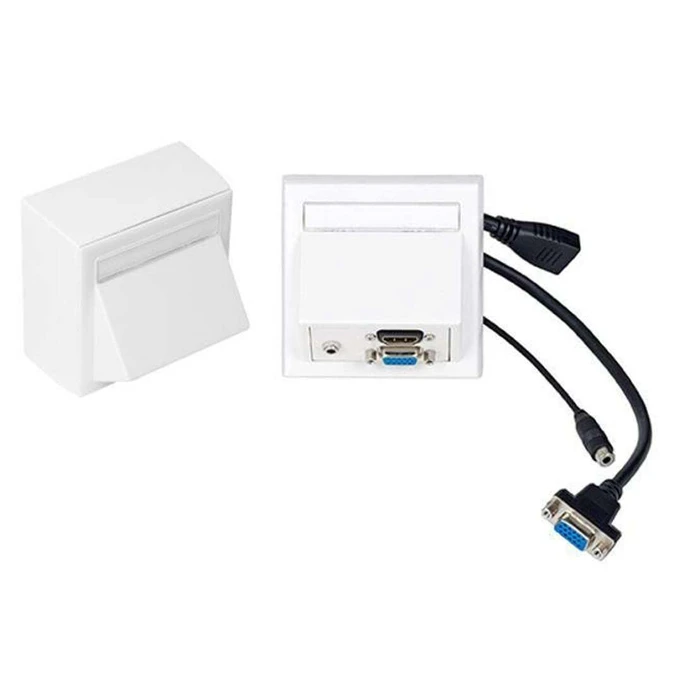 Vivolink Wall Outlet VGA, HDMI + 3.5mm White WI221192