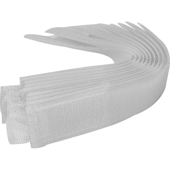 ProXtend Hook and Loop Cable Ties 200mm x 12mm White - 10 pcs