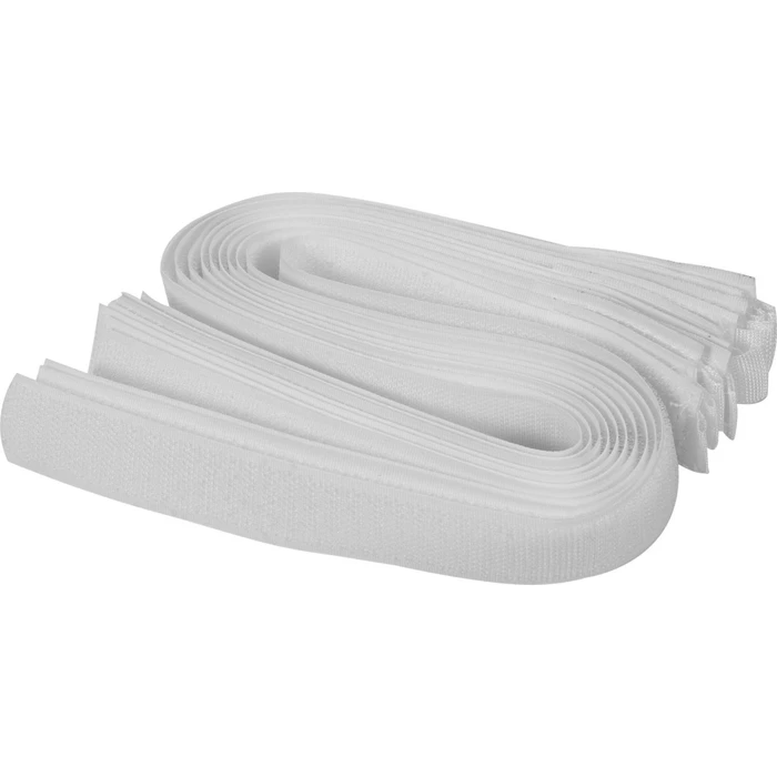 ProXtend Hook and Loop Cable Ties 200mm x 12mm White - 10 pcs