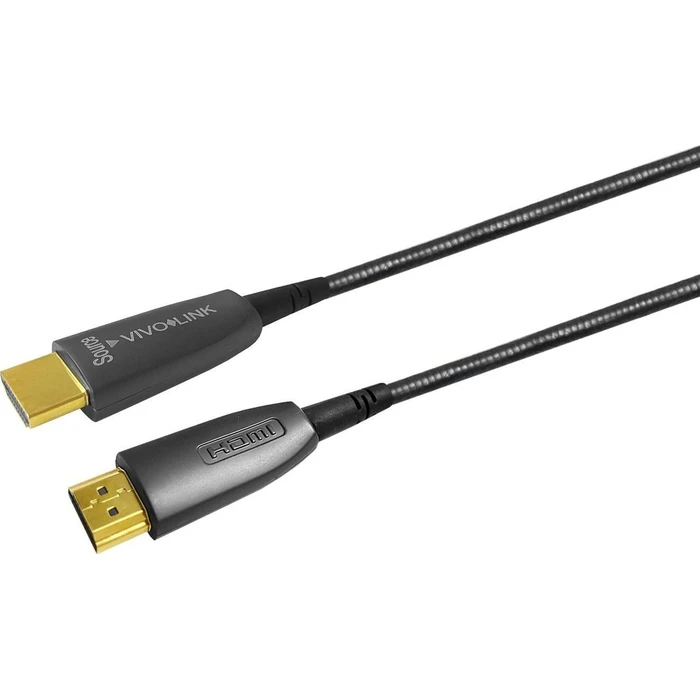 Vivolink Καλώδιο HDMI αρσενικό - HDMI αρσενικό 100m Οπτικό 4K Θωρακισμένο Μαύρο