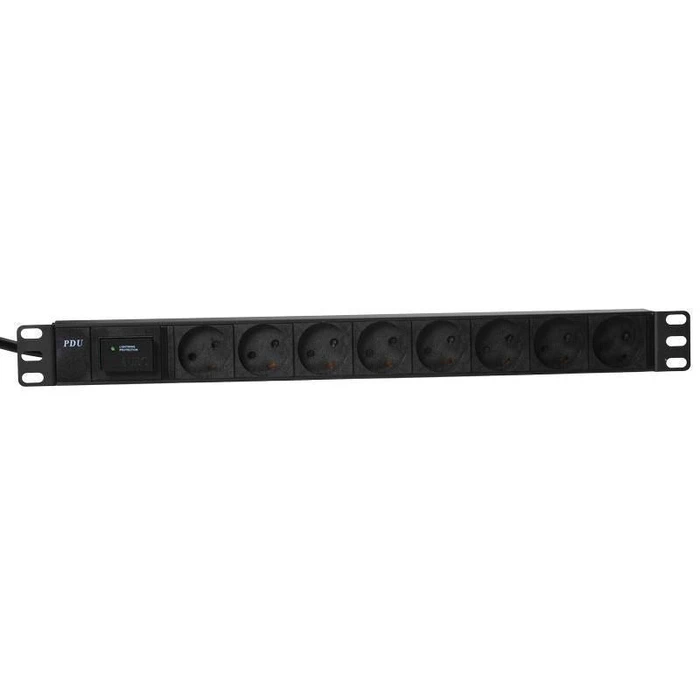 Lanview Rack Mount Power Strip LVR-2MDK-SPD-DK8, 19" 1U, 8 x Type K, 13A