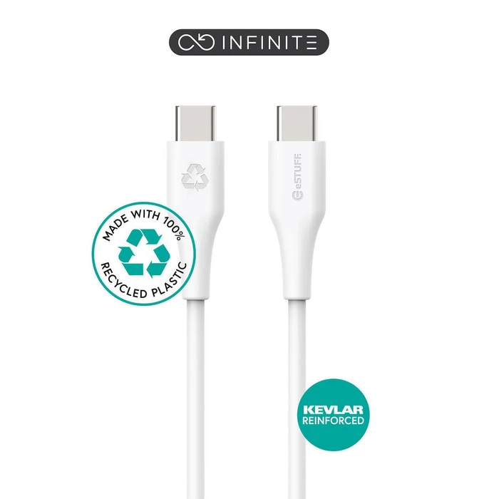 eSTUFF USB-C to USB-C Cable 0.5 m White (USB 2.0) - ES604070-BULK