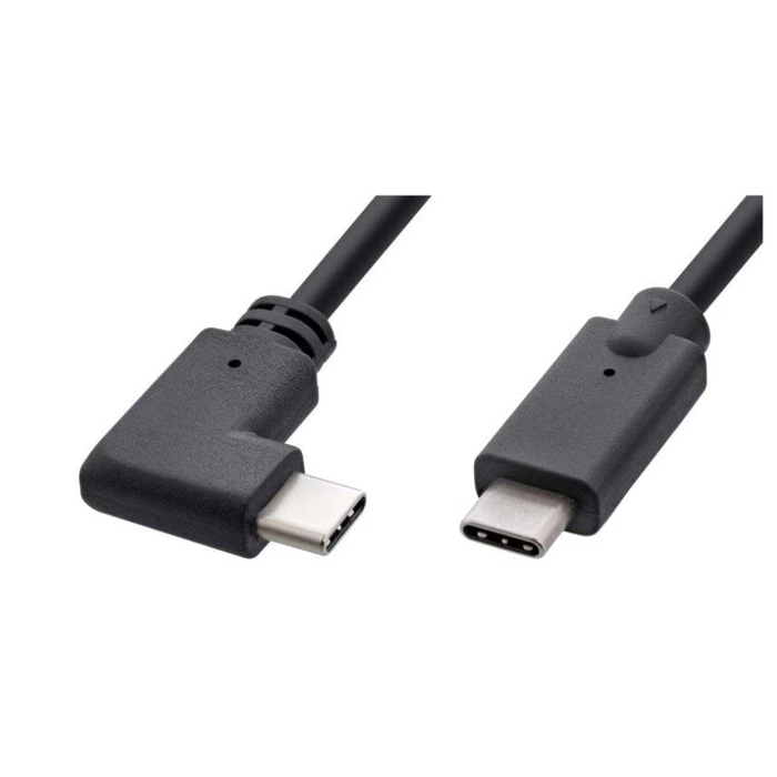 Microconnect Angle (90°) USB-C to USB-C Cable 1m, 60W, USB 2.0, Black