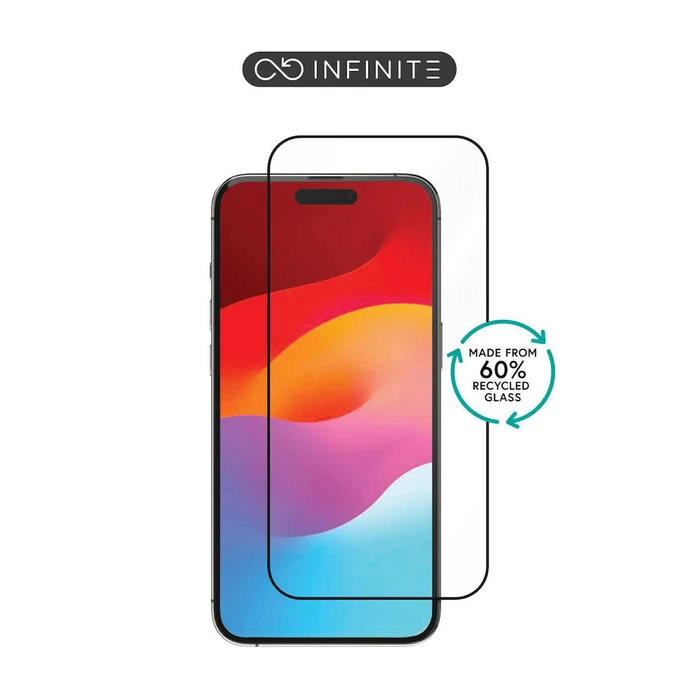 eSTUFF Full Face Tempered Glass Screen Protector for iPhone 15 - Black (ES501401)