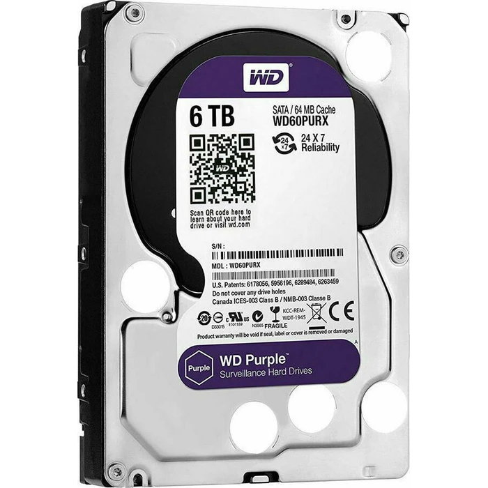 Western Digital Purple 6TB 3.5" SATA III 5400rpm 256MB Cache HDD WD64PURZ