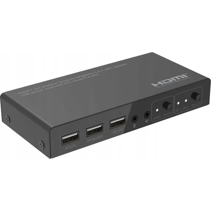 Microconnect MC-HDMIKVM0201-4K 2x1 4K@60Hz HDMI KVM Switch (4:4:4)