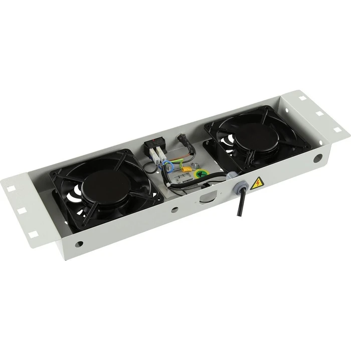 Lanview 2-Fan Analog Thermostat Rack Fan Module with Built-in UK Plug (RAF115WH-UK)