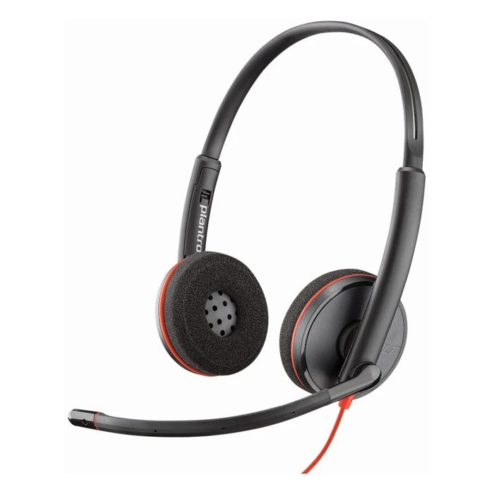 Poly Blackwire 3225 Stereo USB-A On-Ear Headset with Boom Microphone (USB-A & 3.5mm)