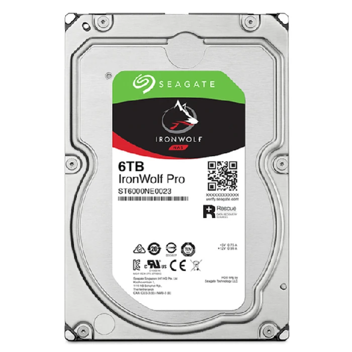 Seagate IronWolf Pro 6TB Internal HDD 3.5" SATA III 7200 RPM 256MB Cache NAS ST6000NT001