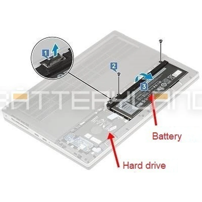 5TF10 Laptop Battery Dell 4-Cell 7.7V 55Wh (Compatible)