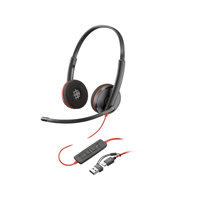 Poly Blackwire 3220 On Ear Multimedia Ακουστικά με μικρόφωνο και σύνδεση USB-C