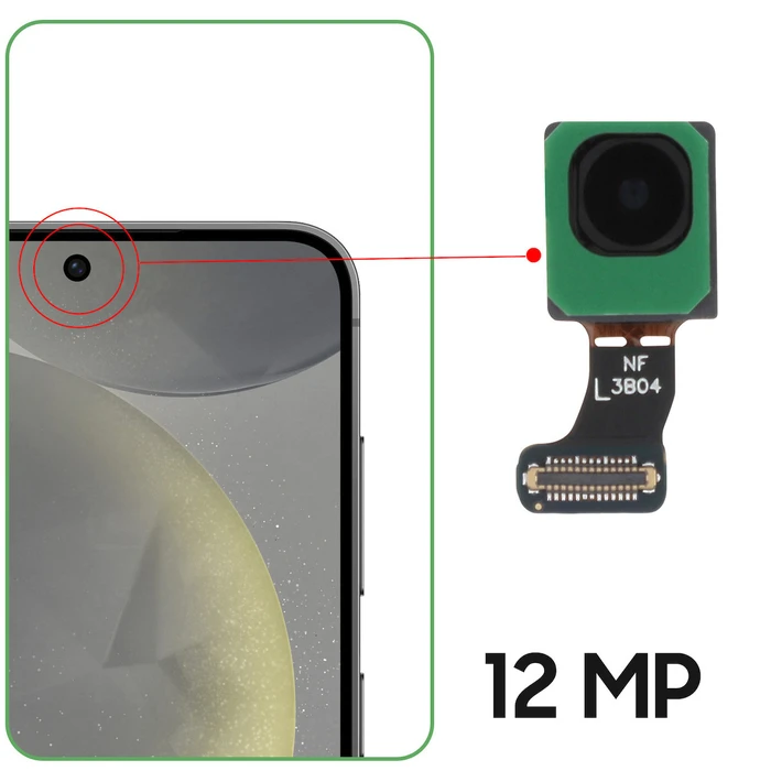 Μπροστινή Κάμερα Samsung Galaxy S24 / S24 Plus 12MP Selfie Αισθητήρας Original Μαύρο