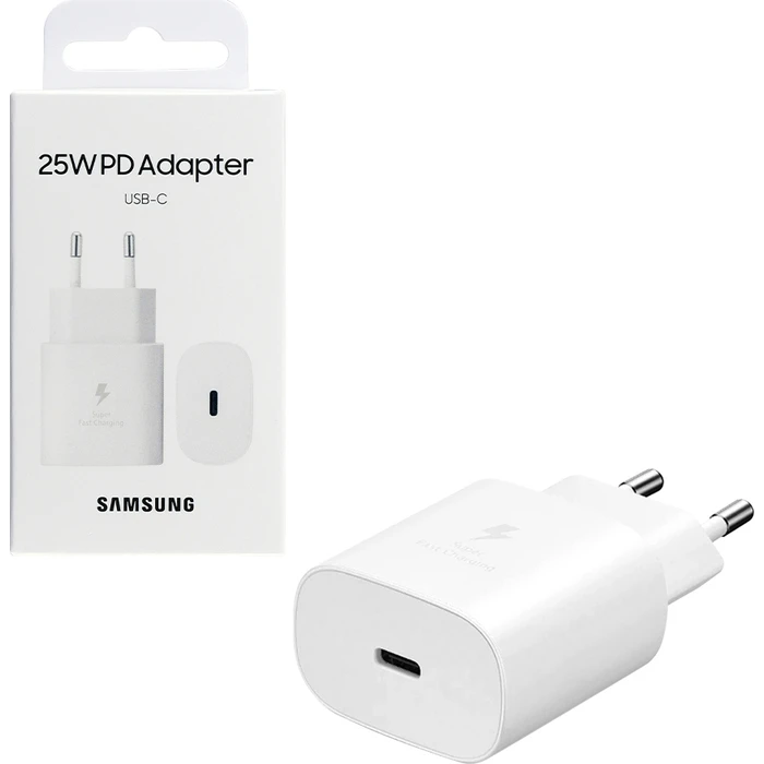 Samsung Φορτιστής Τοίχου USB-C 25W Power Delivery EP-TA800N / EP-TA800NW Λευκός (Bulk)