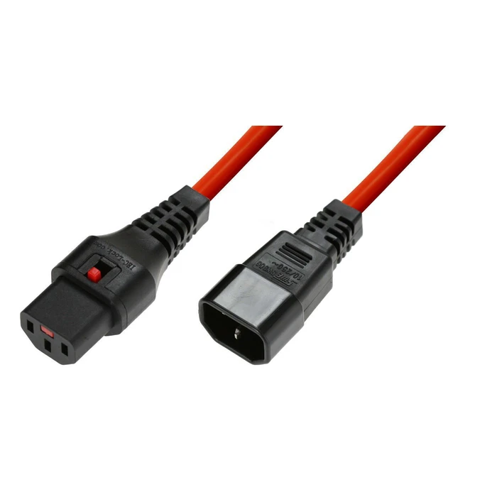 Microconnect IEC C13 to IEC C14 Power Cable 1.5 m Red (IEC Lock) - MC-C13C14LOCK-1.5M