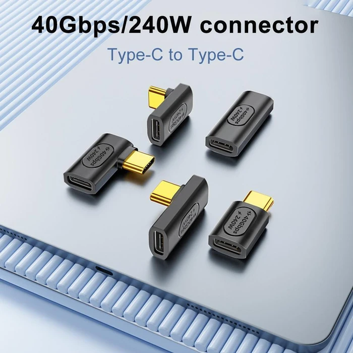 USB4 USB-C Female to Female Adapter, 40 Gbps, 240W, Straight (Black)
