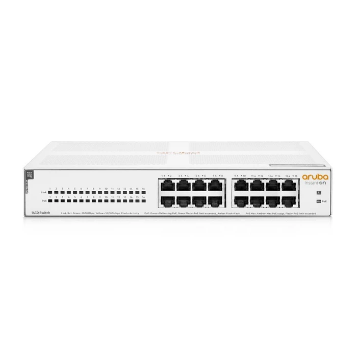 Aruba Instant On 1430 16G Class4 Unmanaged L2 PoE Switch με 16 Θύρες Gigabit (1Gbps) Ethernet